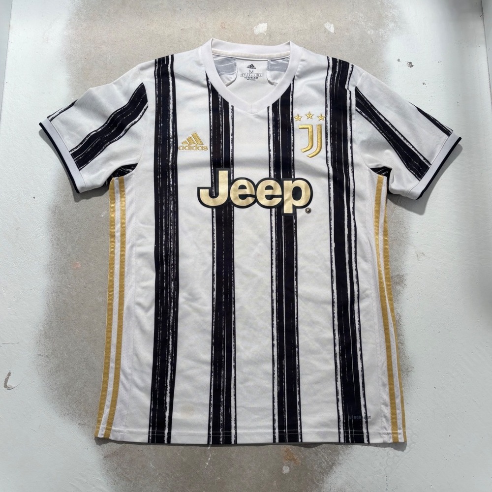 Adidas Juventus 2020-21 Home Jersey Mens Medium White Black Gold EI9894 Jersey